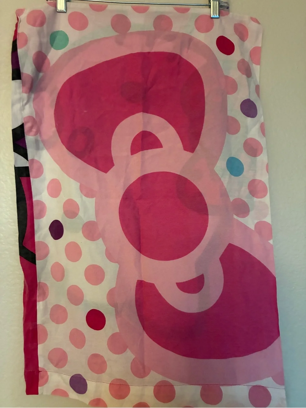 RARE Vintage Y2K Hello Kitty Sanrio Pillow Case Pink Polka Dot Stripes Cotton